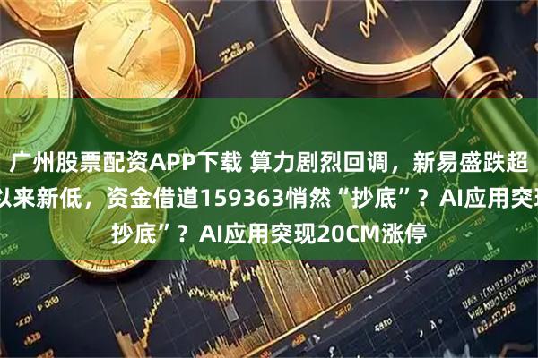 广州股票配资APP下载 算力剧烈回调，新易盛跌超8%创9月份以来新低，资金借道159363悄然“抄底”？AI应用突现20CM涨停