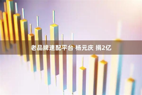 老品牌速配平台 杨元庆 捐2亿